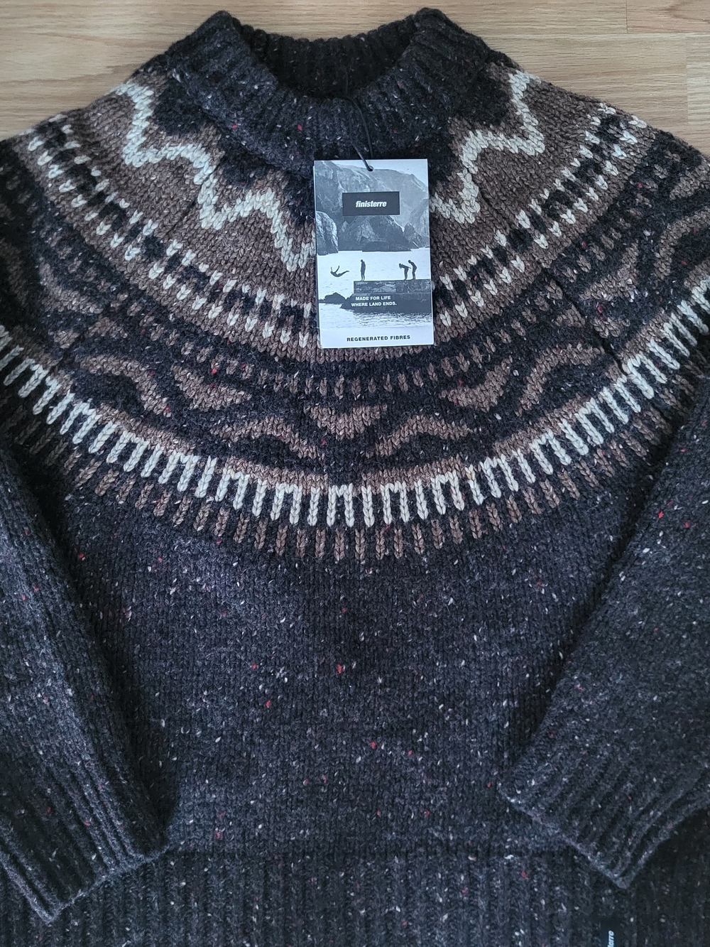 Womens Dark Brown Patterned Turtleneck Sweater Size Small